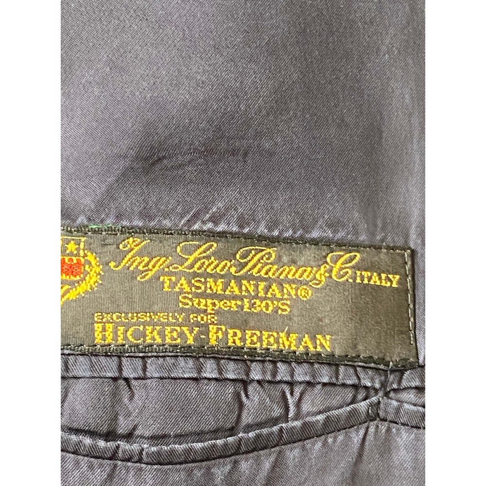 Hickey Freeman Men's Black 100% Wool Super 130s Suit Jacket Blazer Nordstrom 44L - Picture 5 of 7